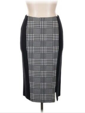 Lane Bryant Skirt Black Houndstooth Pencil Skirt Women Size 28